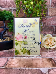 Sister Beautiful Glass Poem Mirrored Plaque Thoughtful Gift for any Occasion-OsirisTradingUK