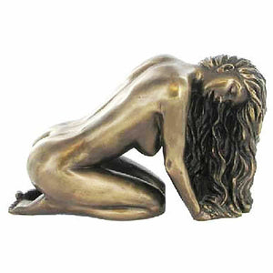 Art Deco 'Suggestion' Nude Female Bronze Effect Figurine Art Nouveau Sculpture