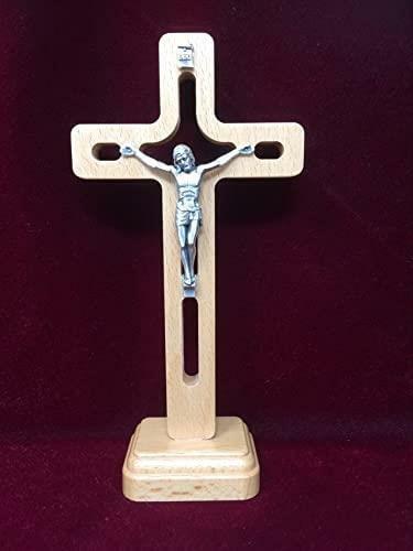 Wood Crucifix Metal Corpus Christi Jesus Christ Cross Religious Ornament 16.5 cm-OsirisTradingUK