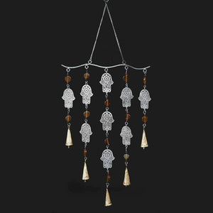 Large Wind Chime with Hamsa Fatima Hands Spiritual Hanging Decoration Gift 75cm