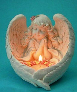 Beautiful Angel Cherub Praying Candle Holder Ornament Mothers Nana Gift Present