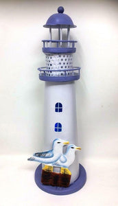 Nautical Led Lighthouse Seagulls Light Up Indoor Metal Beach Marine Themed