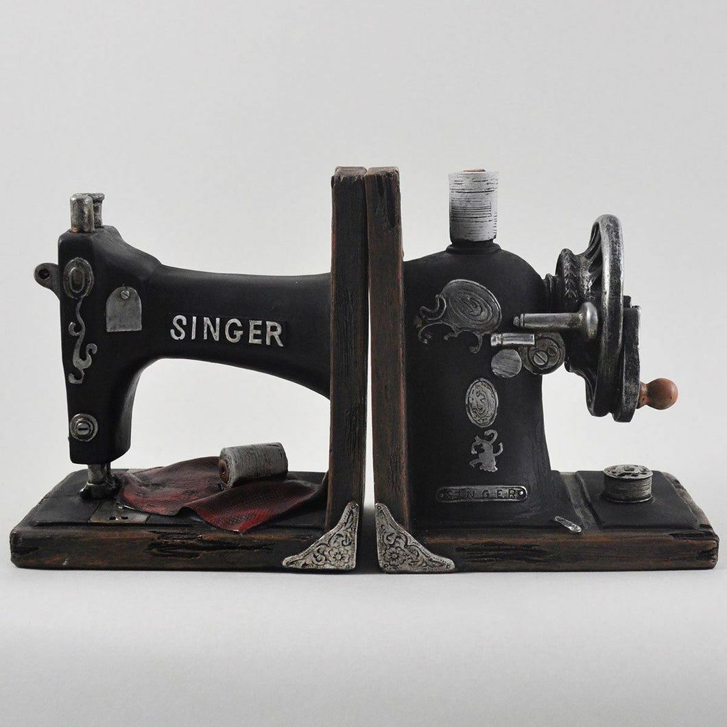 Vintage Singer Sewing Machine Shelf Tidy Book Ends - Heavy Storage Retro