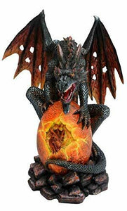 Novelty Fire Dragon Guarding Dragon Egg Figurine Statue Ornament