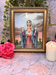 Laminated Framed Picture The Immaculate Heart of Mary Christianity Religious-OsirisTradingUK