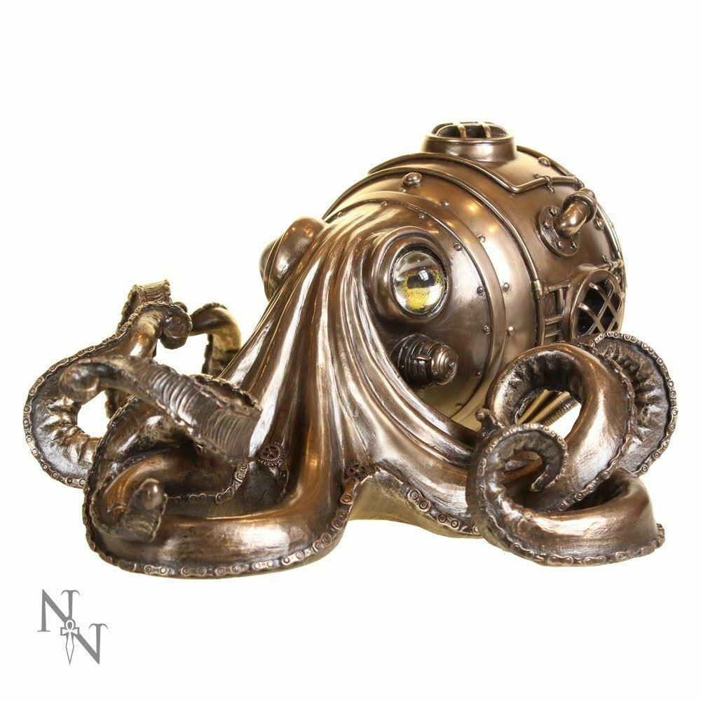 Steampunk Octopus Sculpture Statue Figurine Wall Plaque Gift
