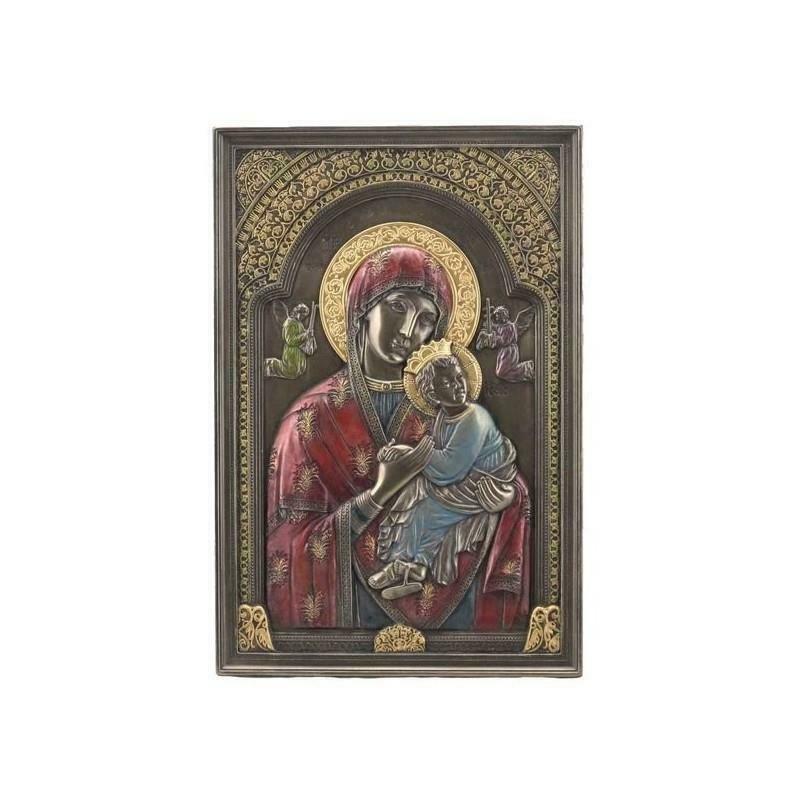 Virgin Mary Our Lady of Perpetual Help Wall Plaque Sculpture Religious Ornament