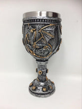 Load image into Gallery viewer, Steampunk Gearwork Dragon Goblet Dragons Chalice Ornament Gothic Decor Design A

