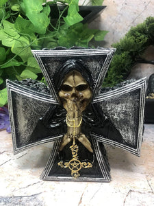 Dark Gothic Fallen Angel of Death Cross Trinket Box Mythical Occult Grim Reaper-OsirisTradingUK