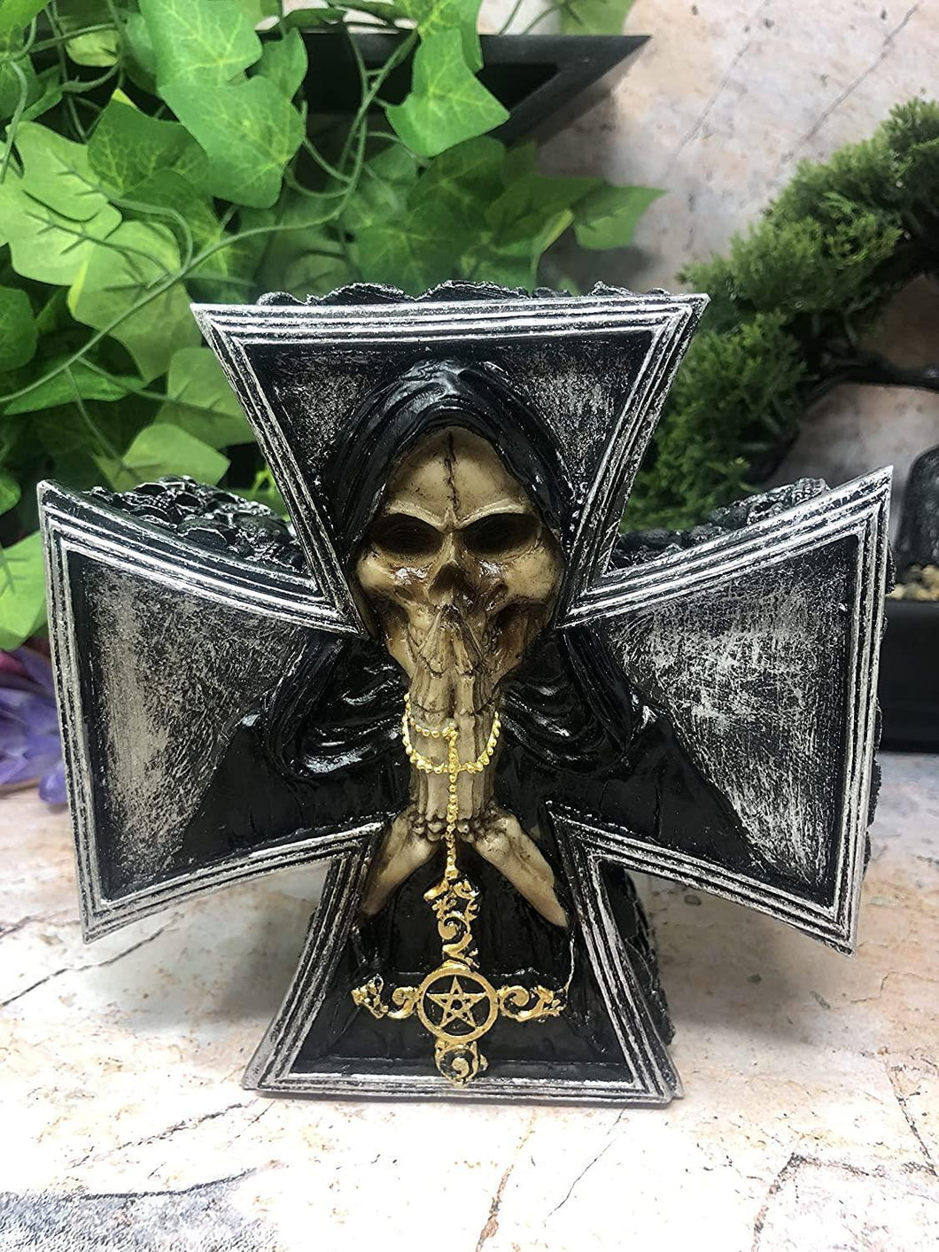 Dark Gothic Fallen Angel of Death Cross Trinket Box Mythical Occult Grim Reaper-OsirisTradingUK