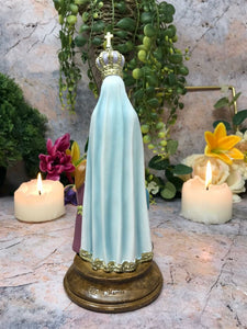 Blessed Virgin Mary Sculpture Our Lady of Fatima with Children Statue Ornament