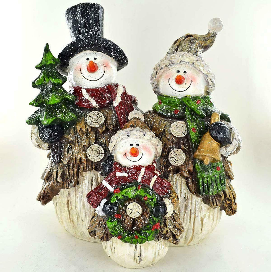Snowman Family Christmas Ornament Small Novelty Figures for Xmas Display