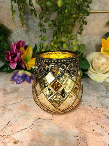 Moroccan Lantern Candle Glass Tealight Holder Ornament Home Lighting-OsirisTradingUK