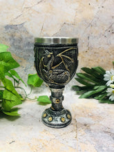 Load image into Gallery viewer, Steampunk Gearwork Dragon Goblet Dragons Chalice Ornament Gothic Decor Design A
