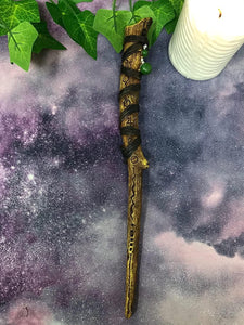 Witches Wizards and Sorcerers Fantasy Cosplay Magic Wand Sorcery Green Gem-OsirisTradingUK