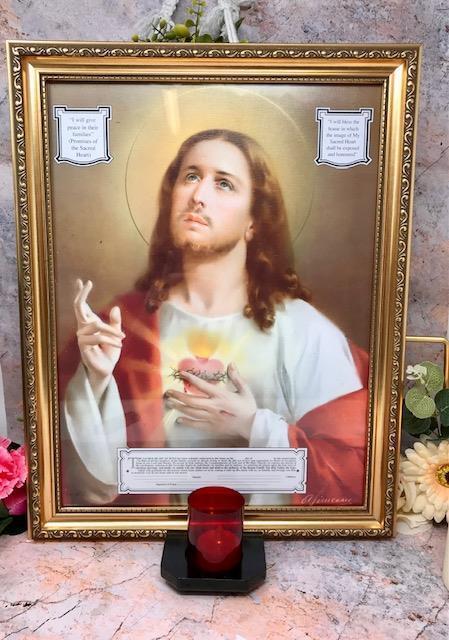 Large Electric Altar Sacred Heart of Jesus Religious Wall Decoration