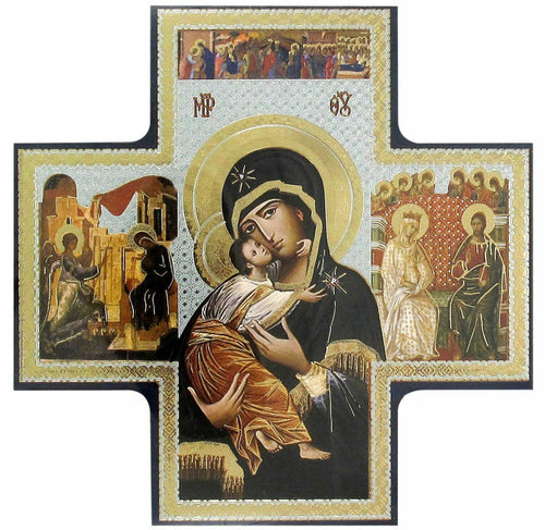 Icon of Our Lady and Child Religious Ornament Wall Art-OsirisTradingUK