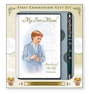 Boys First Holy Communion Gift Set Book and Pen-OsirisTradingUK