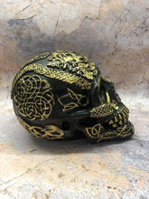 Load image into Gallery viewer, Celtic Black Gold Skull Ornament Figure Skulls Collection Sculpture Gothic Decor-OsirisTradingUK
