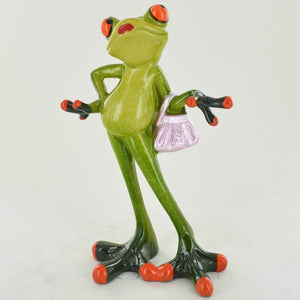 Comical Frogs Glamorous Small Resin Figurine Ornament Home Decoration or Gift