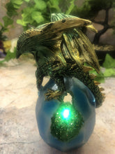 Load image into Gallery viewer, Green Dragon on Emerald Effect Geode Sculpture Statue Ornament Dragons-OsirisTradingUK
