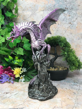 Load image into Gallery viewer, Purple Dragon Resting Fantasy Sculpture Mythical Statue Ornament Gothic Dragons-OsirisTradingUK
