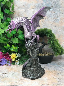 Purple Dragon Resting Fantasy Sculpture Mythical Statue Ornament Gothic Dragons-OsirisTradingUK