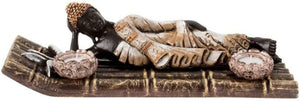 Reclining Buddha Candle Holder Ornament Feng Shui Statue Oriental Decoration-OsirisTradingUK