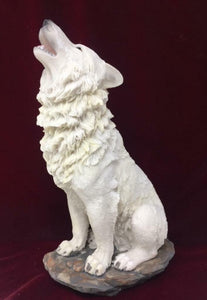 Howling Wolf Figurine Statue Ornament Wolves Gothic Style Sculpture Full Moon-OsirisTradingUK