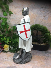 Load image into Gallery viewer, Templar Knight Standing with Sword &amp; Shield Statue Ornament Medieval Gift
