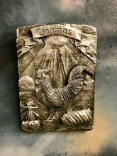 Load image into Gallery viewer, Lammas Cockerel Silver Coloured Wall Plaque Pagan Wiccan Sculpture Ornament
