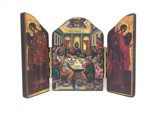 The Last Supper Jesus Christ Triptych Icon Style Religious Wall Plaque Decor