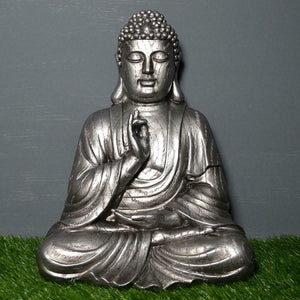 Large Buddha Silver Statue Spiritual Sculpture Buddhist Gift Ornament