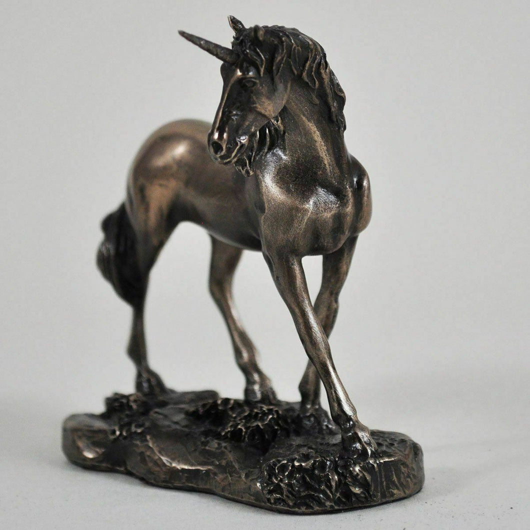 Bronze Effect Unicorn Ornament Sculpture Home Decoration Figurine