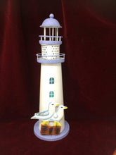 Load image into Gallery viewer, Nautical Led Lighthouse Seagulls Light Up Indoor Metal Beach Marine Themed
