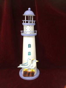 Nautical Led Lighthouse Seagulls Light Up Indoor Metal Beach Marine Themed