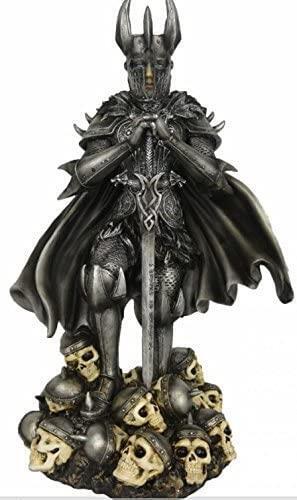 Fantasy Knight Standing With Sword On Skulls Figurine Statue Medieval Ornament-OsirisTradingUK