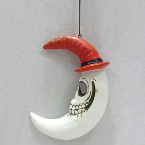 Evil Moon Hanging Gothic Style Ornament Sculpture Wall Decor