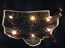 Load image into Gallery viewer, Vintage Metal 3D LED Logo Sign Garage American Eagle Man Cave Wall Plaque-OsirisTradingUK
