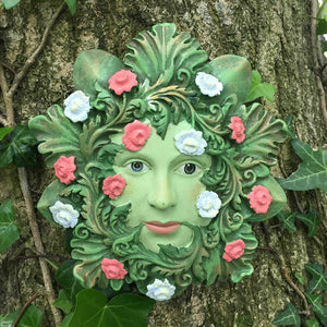 Green Man Garden Sculpture Wall Art Sculpture Wiccan Pagan Garden Ornament