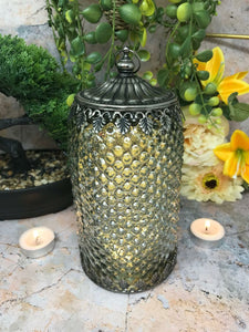 Moroccan Style LED Lantern Silver Home Decoration Lamp Light Seasonal Lighting-OsirisTradingUK