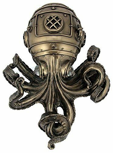 Clockwork Tendrils Steampunk Octopus Wall Art Bronze Figurine 28cm