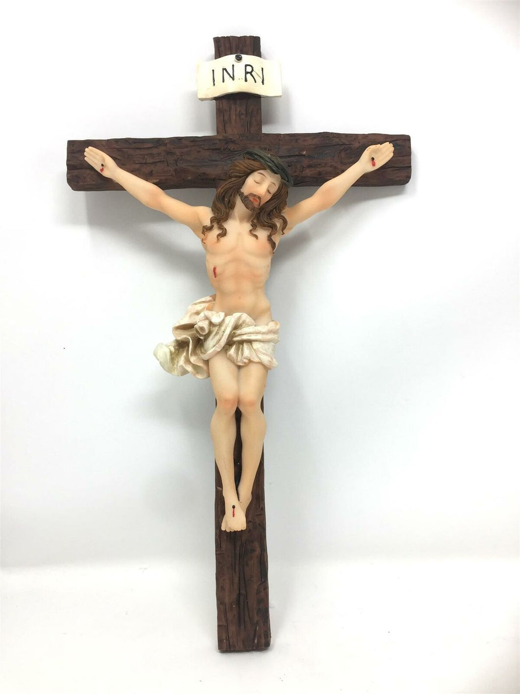 Large Wall Cross Resin Crucifix Corpus Christi Jesus Christ Religious Ornament-OsirisTradingUK