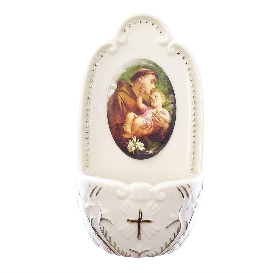 Porcelain St Anthony Holy Water Font 5