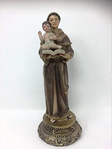 St Anthony with Baby Jesus Statue Religious Ornament Sculpture Catholic Figurine