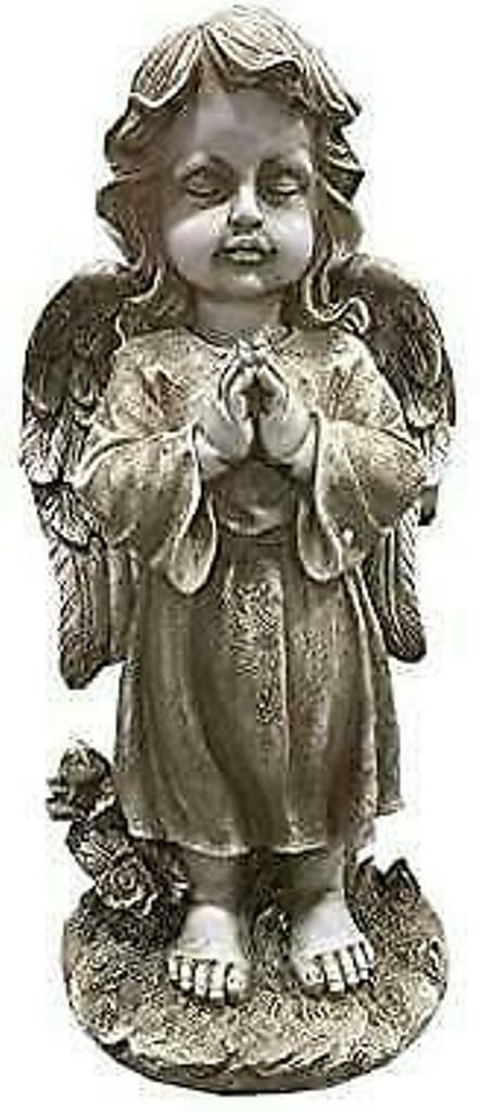 Cherub Praying Graveside Sculpture Memorial Grave Peaceful Angel Garden Ornament-Everything Else:Memorials & Funerals:Grave Ornaments & Memorials-OsirisTradingUK