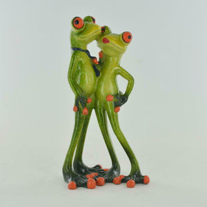 Comical Frogs Couple Kissing Figurine Home Ornament Figure Gift