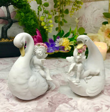 Load image into Gallery viewer, Pair of Cherubs Riding Swans Figurines Cherub Collection Home Ornaments

