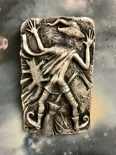 Pagan Clumsy Witch Wall Plaque Wiccan Sculpture Altar Decoration Witchcraft-OsirisTradingUK