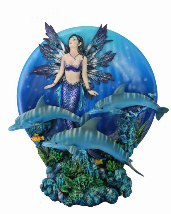 Fairy and Dolphin Companion Diorama Sculpture Statue Mythical Creatures Gift